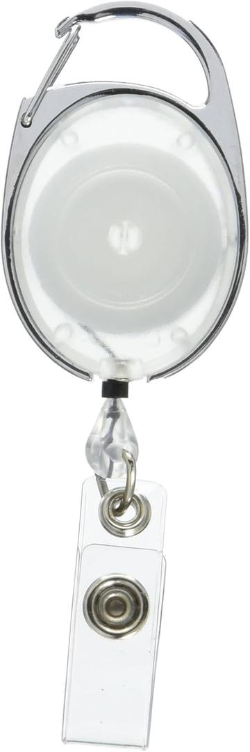 GBC BadgeMates Translucent Carabiner Badge Reel, Clear, 25 Reels per Pack (3748080)
