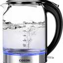 COSORI Speed-Boil Electric Tea Kettle, 1.7L Hot Water Kettle (BPA Free) 1500W Auto Shut-Off & Boil-Dry Protection, LED Indicator Inner Lid & Bottom, Transparent (1.8 Quarts)