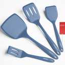 Silicone Spatula Set, 600F Heat Resistant Silicone Spatula Turner Flipper for Cooking, Non Stick and Non Scratch Kitchen Utensils for Eggs & Pancakes, 4 Pack,Starry Blue