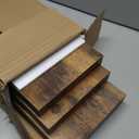 Colima Floating Shelves for Wall Brown Wood Wall Shelf for Bedroom, 15 Inch Wall Mounted Floating Shelves for Bathroom Living Room Kitchen Office, 1.3" Thick Floating Book Shelves for Wall, Set of 3