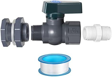 Rain Barrel Spigot, PVC Water Barrel Diverter Kit with Bulkhead Fitting Hose Faucet Adapter and Thread Seal Tape for Water Tanks, Aquariums, Tubs, Pools, Garden Barrels