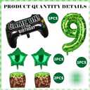 40 Inch Green Pixel Miner Number Foil Balloon Set 5Pcs Large Mylar Number Balloons for Boys Girls Pixel Cubes Video Game Birthday Party Decorations (9)