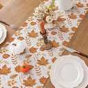 Romanstile Fall Table Runner 13 x 72 Inch, Autumn Thanksgiving Brown Maple Leaves Harvest Farmhouse Style Table Decoration for Dining, Holiday, Party Decor