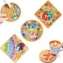 GHAHILI 3 Sets DIY Glass Mosaic Tiles for Crafts with Wooden Coasters - Graduation Birthday Gifts Mosaic Kits for Adults Women Mosaic Art Kits Craft Handmade Making Kit Set Decorations for Home Gift