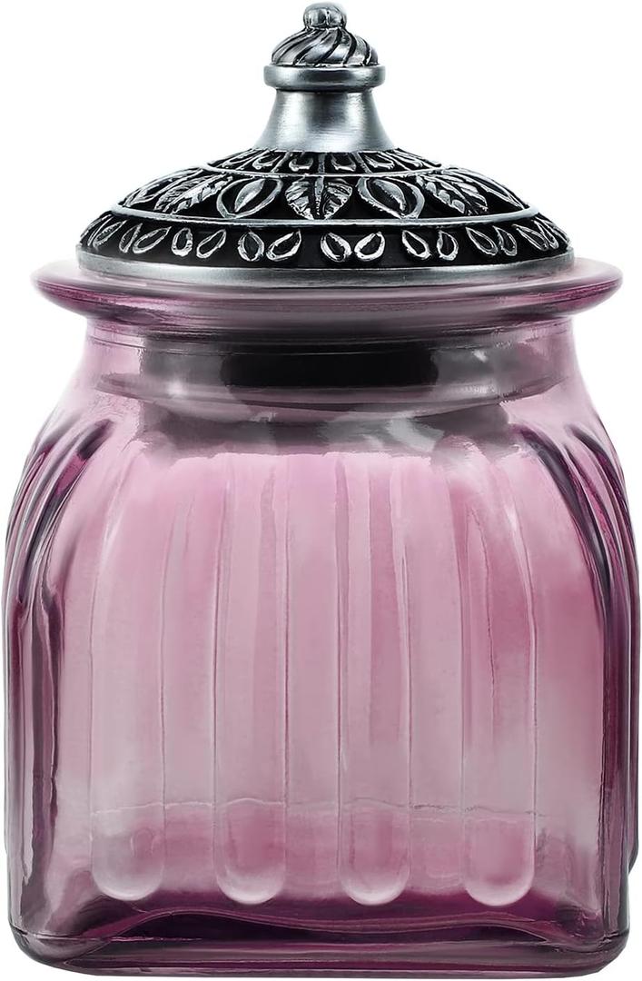 SOCOSY Vintage Crystal Glass Candy Jar with Lid Food Jar Nut Jar Jewelry Box Wedding Candy Buffet Jars Kitchen Storage Assorted Color 24 oz (Purple)