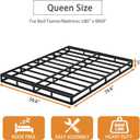 Queen Box Spring Bed Base 5 Inch, 3000lbs Heavy Duty Box Spring Queen Size Metal Mattress Foundation, Tool-Free Easy Assembly, Noise Free