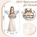 Retirement Gift for Woman 2025 - Happy Retirement Gifts for Coworker Teacher Nurses Boss Mom Grandma Sister Retirees Women Retirement Party Decorations with Angel Figurine Retirement Blessing Card
