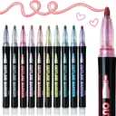 Mr. Pen- Double Line Outline Markers, 10 Pack, Metallic Colors, Squiggles Shimmer Outline Pens, Craft Markers for Drawing, Doodling, Card Making and DIY Projects, Metallic Shimmer for Vibrant Effects