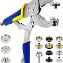Snap Fastener Tool,Snap Tool for Boat Covers, Heavy Duty Snap Setter Pliers Canvas Snap Fasteners Kit Includes 60 Sets 15mm Stainless Snaps (Blue)