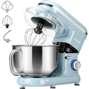 VIVOHOME Stand Mixer, 660W 10 Speed 6 Quart Tilt-Head Kitchen Electric Food Mixer with Beater, Dough Hook, Wire Whip and Egg Separator, Blue