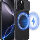 Nillkin for iPhone 16 Pro Max Case Magsafe with Slide Camera Cover, Slim Light & Anti-Slip & Drop Protection 16 Pro Max Privacy Case, Shockproof Magnetic Phone Case for iPhone 16 Pro Max 6.9'', Black