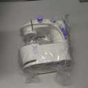 KPCB Tech Sewing Machine for Beginners [Full Set] with Finger Guard and Fabric Bundles - Mini Sewing Machine with Sewing Kits, Foot Pedal, US Adapter and Extension Table (White)