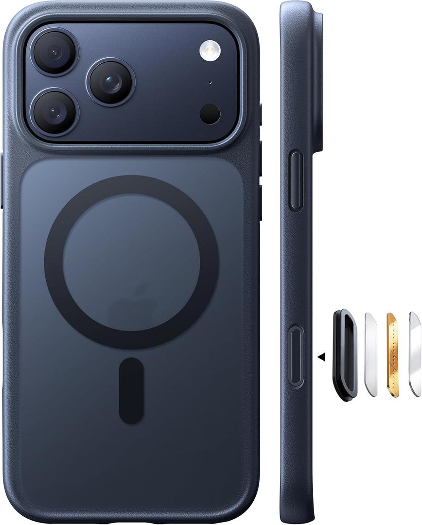TORRAS Stronger Magnetic & Shockproof for iPhone 17 Pro Max Case, Fit for MagSafe, Military Grade Drop Protection, Camera Control, DIY Button, Slim for iPhone 17 Pro Max Case Translucent Matte Black