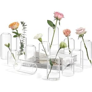 ComSaf Small Flower Vase Set of 11, Glass Bud Vases in Bulk, Clear Vases for Flower, Decor Centerpiece for Bathroom, Decorative Vases for House Warming, Valentines' Day, Mother's Day, Thanksgiving Day