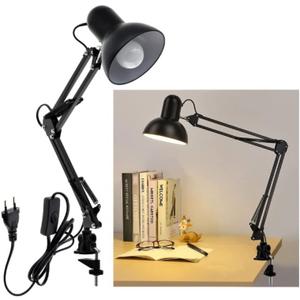 Acrobat Tertial Table Lamp 360° Motion Clamp Desk Lamp with Black Bulb