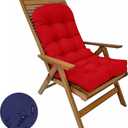 Waterproof Adirondack & Rocking Chair Cushion Indoor and Outdoor High Back Patio Cushions with Ties 43.3 X 19.7 Inch(Without Chair) (1, Red)