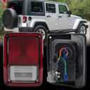 Clidr Tail Light Assembly for 2007-2018 Jeep Wrangler Rear Brake Stop Lamp w/Bulb Replace 55077891AH CH2800177 Left Driver Side
