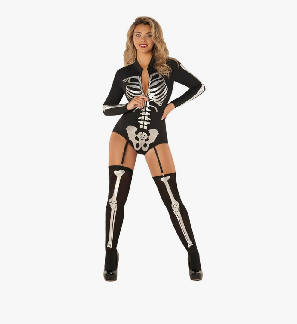 Morph Skeleton Costume Women, Halloween Skeleton Bodysuit For Women, Womens Halloween Costumes, M