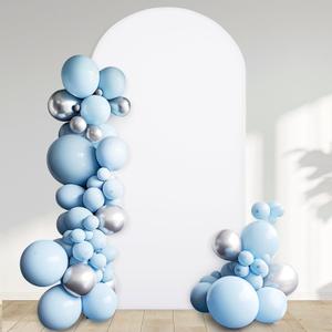 6 ft White Arch Backdrop Cover Milky-Spandex Wedding Arch Covers Backdrop Stretchy Fitted Round Top Chiara Back Drop for Birthday Party Baby/Bridal Shower Ceremony & Banquet | Reusable & Washable