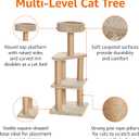 Amazon Basics Cat Tree Tower - Multi-Level Climbing Activity Center for Indoor Cats & Kittens with Scratching Posts, Platform, Jute Rope, Large (45.9"H), Beige