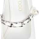 GOTOGO Women's Mary Jane Shoes (8.5, White Patent)