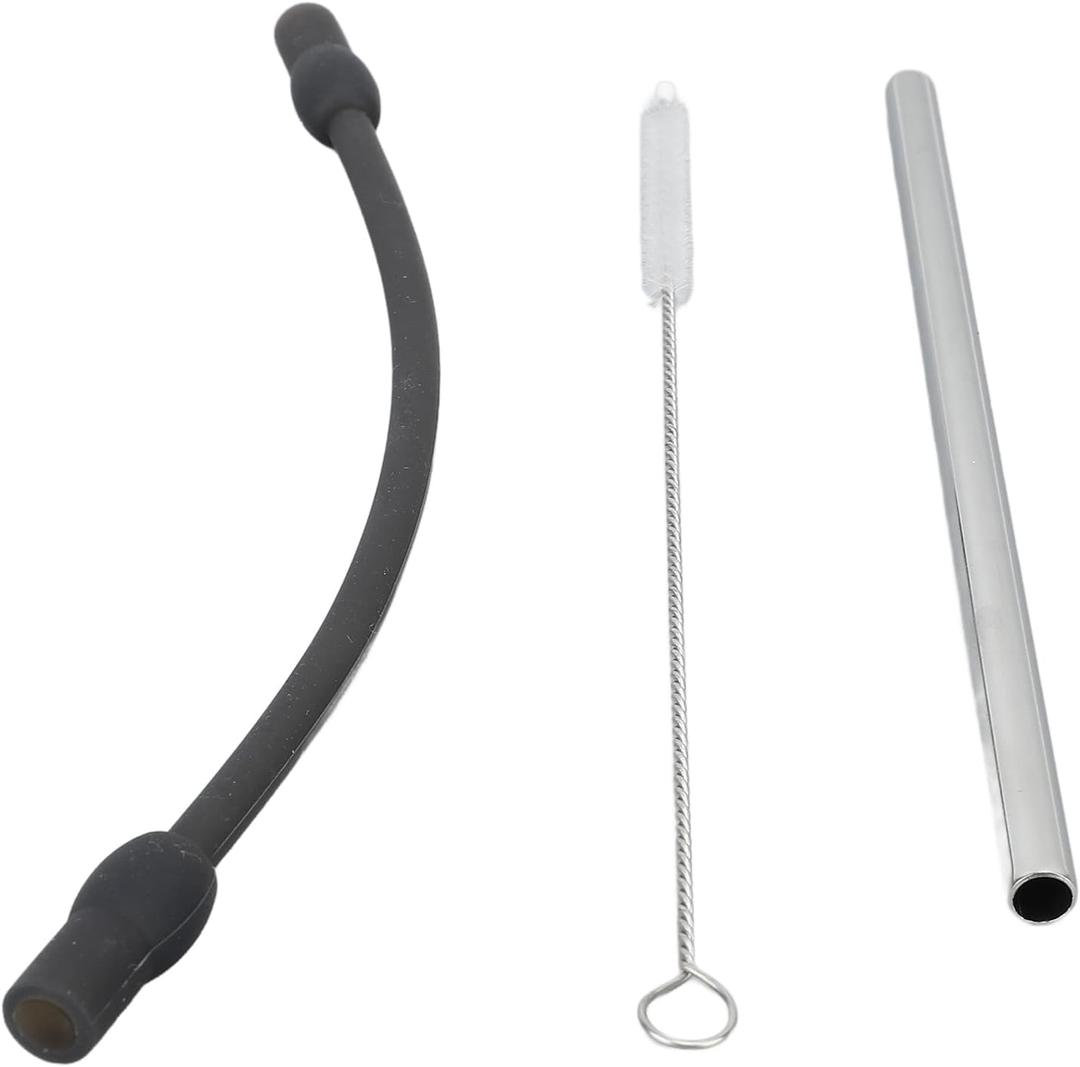 Coffee Machine Milk Tube, Coffee Machine Replacement Tube Stainless Steel Silicon Milk Hose with Brush Coffee Machine Frother Accessories for Siemens