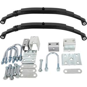 Replacement RV Trailer Heavy Duty Leaf Spring with Hanger Kit & U-Bolt kit & Trailer Axle kit -26.58" total Long 3500-lb. Weight Capacity 4-Leaf Fits most vehicles trailers boats-2pc