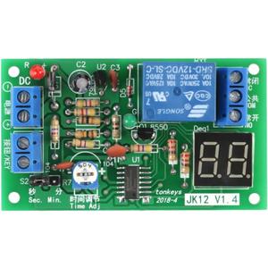 DC12V Adjustable Timer Relay, Relay Timing Module, Adjustable Time Switch Module, Digital LCD Display Countdown Timer