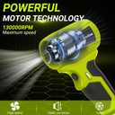 Handheld Leaf Blower for Ryobi 18V Battery, 130,000 RPM Brushless Cordless Blower with 5 Nozzles, Variable Speed, Lightweight Blower for Indoor and Car Interior Cleaning Tasks (No Battery)