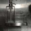 iDesign 67080 Forma Plastic Soap Pump with Caddy, Dispenser with Storage Compartment for Bathroom, Kitchen Countertops, Sinks, Set of 1, Stainless