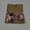 PoyPet Plaid Dog Harness, No Pull Front Clip Pet Vest Harness, Soft Padded Reflective Adjustable Walking Harness with Handle for Medium Dogs(Checkered Beige,Medium)