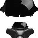 PSLER Motorcycle 10" Wave Windshield Windscreen for Touring 2014-2024 Electra Glide Street Glide(Black)