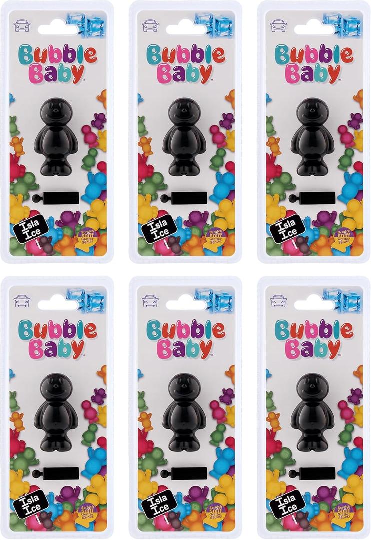 BUBBLEBABY 3D/Vent Clip Car Vent Air Freshener and Odour Eliminator - Cool Ice Fragrance Pack of 6