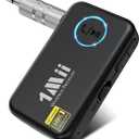 1Mii LDAC Bluetooth Aux Adapter for Car, Wireless Bluetooth 5.3 Receiver with Volume Control, 10H Battery Life, Hands Free Calls, Use in Car/Home Stereo/Wired Headphones/Speaker