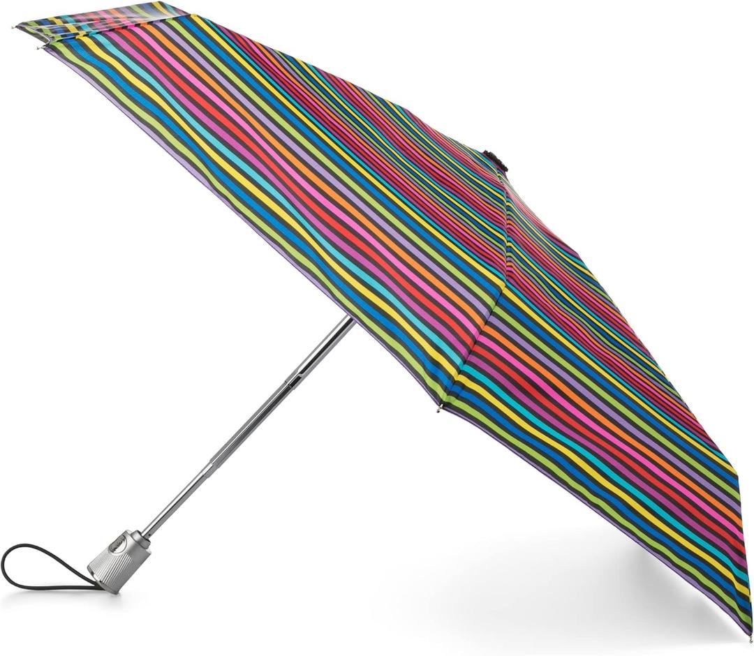 totes Womens and Mens Auto Open Close Compact Waterproof Lightweight Umbrella (One Size, Colorful Stripe)