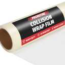 Crash Wrap Film 36-inch x 120-foot Roll 1-Pack Clear Plastic Protector Self-Adhesive Plastic for Auto Collision, Weather, Dust Protection, Broken Windows Windshields
