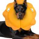 MIDOG Inflatable Dog Cone Collar, Cute Lion Mane Recovery Collar for Large Medium Dogs, Soft Blow-Up Donut Alternative After Surgery, Anti-Lick Protective Neck E-Collar (L+, 11"-14")