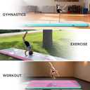 Inflatable Gymnastics Tumbling Mat 13ft Pink, Tumble Track Mat 8 inches Thickness with Electric Air Pump for Home Use Training Cheerleading Yoga Water Beach Park