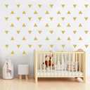 Gold Triangle Wall Decals 128pcs 2 | Removable Vinly Stickers | Easy Peel & Stick | Safe for Walls & Paint | Modern Minimalist Home Decor