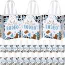 Supervitae 24 Pack My First Rodeo Gift Bags Medium Western Theme Cowboy Party Decoration Supplies Reusable Non Woven Totes for 1st Birthday Rodeo Themed Supplies Favor(9.8" x 7.9" x 3.9")