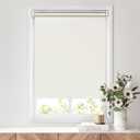LazBlinds No Tools No Drill Cordless Roller Shades, 100% Blackout Roller Blinds for Windows, Thermal Insulated UV Protection Waterproof Roll Up Window Blinds and Shades, 32'' W x 72'' H, Cream
