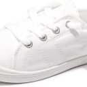 Women's Slip On Canvas Sneaker Low Top Casual Walking Shoes Classic Comfort Flat Fashion Sneakers (8, White)
