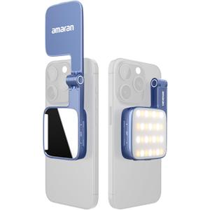 amaran Go Compatible with MagSafe Mini Phone Light,Rechargeable Portable Light Mirror Light LED Phone Light for Selfie,Makeup,Video Conference,TikTok (Blue)