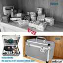 Upgrade Medicine Lock Box with Key X-Large Childproof Locking Medication Storage Box Grey