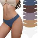 RoyalBelle Seamless Thongs For Women V-Waisted Sexy Invisible No Show Breathable Stretch Panties Underwear 10-Pack (XL)