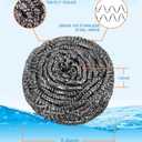 12Pcs Steel Wool Scrubber Pads for Cleaning Dishes, Pans, Pots, Ovens, Grills, Sinks - Stainless Steel Scrubbers for Kitchen, 12 Pack