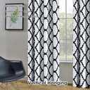 Melodieux Moroccan Fashion Room Darkening Blackout Grommet Curtain for Bedroom Kitchen Small Windows, 52 by 45 Inch, Off White/Black (1 Panel)