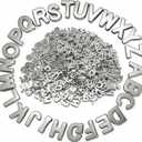 400pcs Letter Beads, A-Z Mixed Bubble Alphabet Beads for Jewelry Making, Bracelets, Necklaces, Key Chains, Shoelaces Crafts, Party Decor (Silver)
