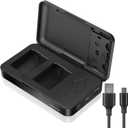 JYJZPB A6000 NP-FW50 Battery Charger with 2 SD Card Slots and USB Output Compatible for Sony Alpha A6400 ZV-E10 A7II A6100 A7 A6500 A6300 A5100 A7RII A7S A7S2 A7R Camera Batteries (Charger Only)