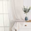 OWENIE Sheer Curtains 108" inches Long, 2 Panels Sheer Curtain Set, Rod Pocket Voile Drapes for Living Room, Airy Soft-Touching Drapes, 2pcs, Each 42" W x 108" L, Ivory